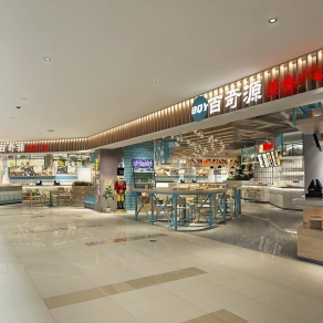 现代快餐厅3D模型下载